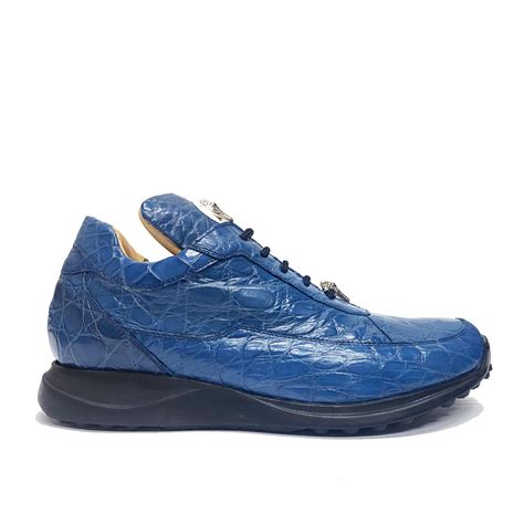 Mauri 89002 Bloodshed Mens Shoes New Blue Exotic Alligator Casual Sn