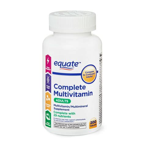 Equate Complete Multivitamin Tablets Men 50 Plus 200 Count