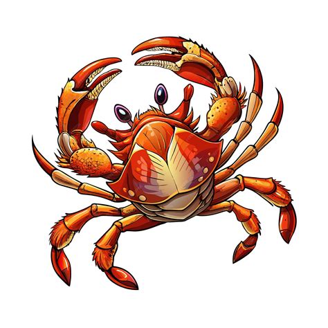 Premium Vector Realistic Hand Drawn Crab Cartoon Animal Vector