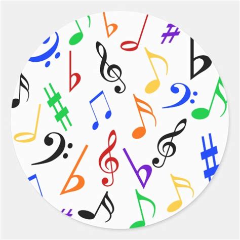 Musical Notes Music Stickers - Multi | Zazzle