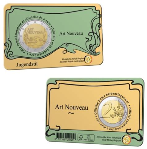 Euromunten Belgie Euro Coincard Art Nouveau Frans