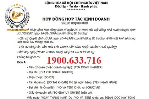 Tải ngay mẫu hợp đồng bcc mẫu đơn giản và dễ hiểu nhất