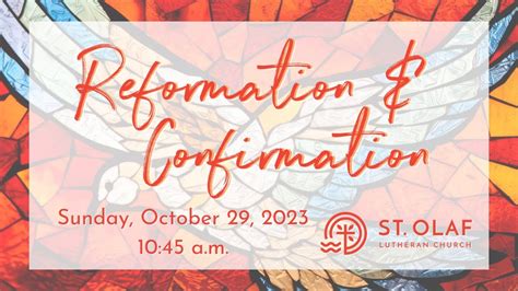 Sunday October 29 2023 10 45 Worship With Rite Of Confirmation St