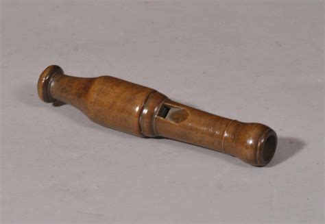 S 5843 Antique Treen Early 19th Century Boxwood Whistle Bada