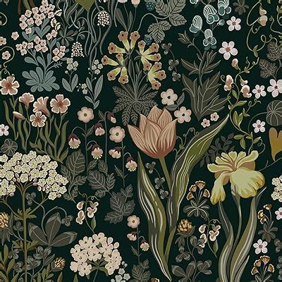 Abyssaly William Morris Floral Wallpaper Peel And Stick Vintage Dark