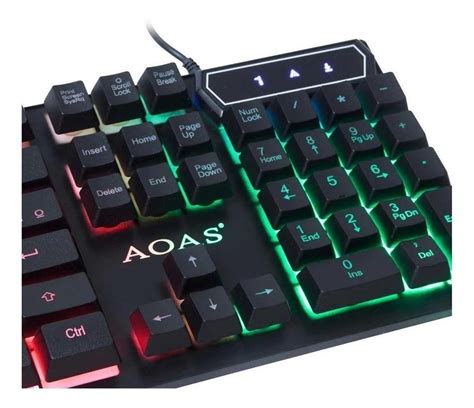 Kit de teclado e mouse gamer Aoas M 300 Português Brasil de cor preto