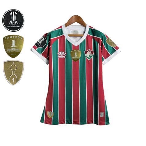 Camisa Fluminense 23 24 I Feminina Umbro Tricolor Patches