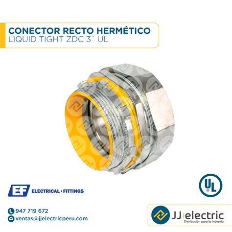 Conector Recto Herm Tico Liquid Tight Zdc Ul E F Jj Electric