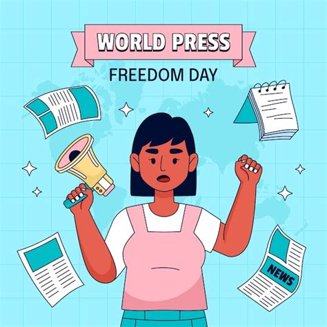 Premium Vector Hand Drawn World Press Freedom Day Illustration