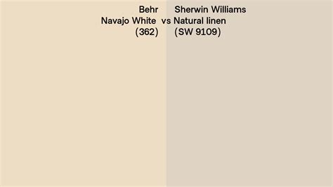 Behr Navajo White 362 Vs Sherwin Williams Natural Linen SW 9109