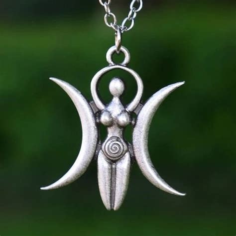 Triple Moon Goddess Necklace Goddess Jewelry Gift for Her - Etsy