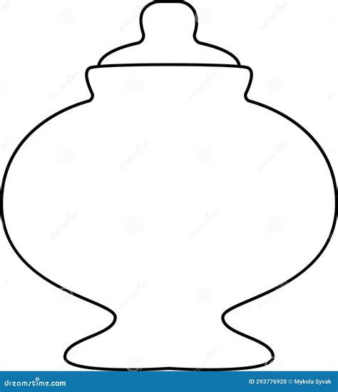 Ceramic Vase Outline Stock Vector Illustration Of Vector 293776920