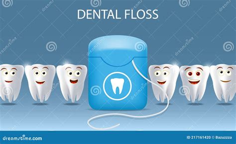 Oral Care Dental Floss Vector Poster Banner Template Kids Oral Health