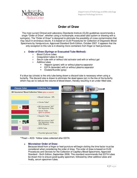 Bd Phlebotomy Order Of Draw 2022