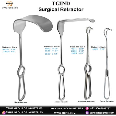 Surgical Hoesal Green Middledotf Kocher Retractors ENT Veterinary