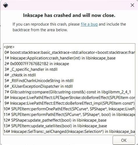 Crash On Selecting R Inkscape