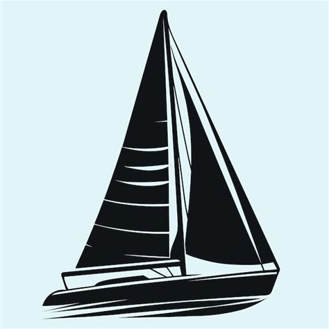 Premium Vector Sailing Boat Silhouette Illustration Free Vector