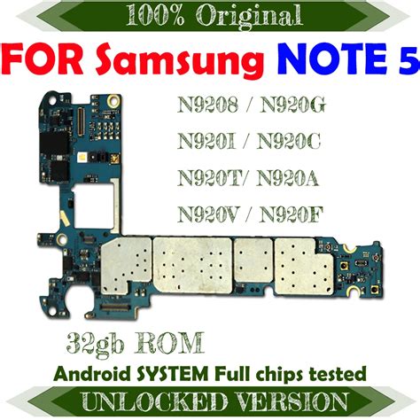 Placa Base Para Samsung Galaxy Note 5 32gb Original Desbloqueado Versi