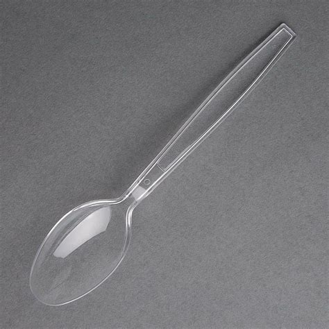 CP889 Fiesta Recyclable Heavy Duty Plastic Teaspoons Clear Pack Of