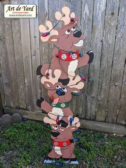 Wood Reindeer - Christmas Holiday Yard Art - - Yard Art Custom-Made-To-Order by ART DE YARD ...