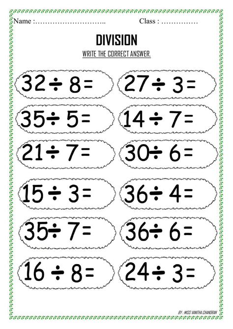 Division Worksheet Year 2 Sk Cbn 1 Interactive Worksheet Live Worksheets Library