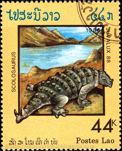 Sanda Project Stamps Collection Scolosaurus Lao Postage Stamp