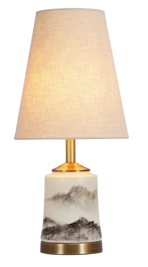 Chinese Table Lamp Porcelain With Lampshade Oriental Scenery W Xd Xh