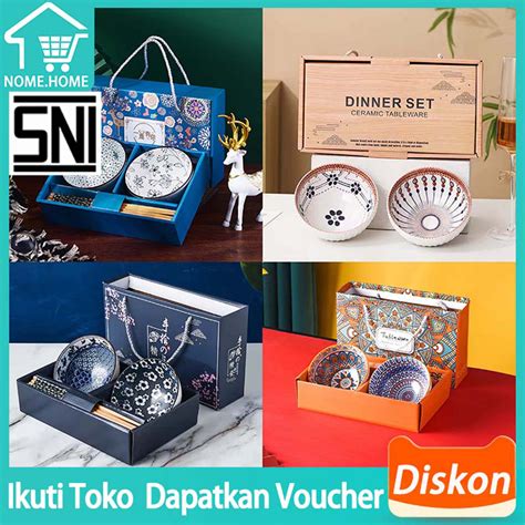 Jual Baru Souvenir Mangkuk Set Porselen Biru Dan Putih Bermutu Tinggi