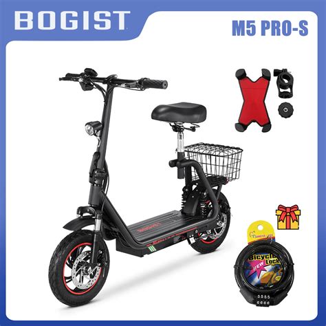 Bogist Foldable Electric Scooter For Adults With Seat 500w Motor 12 Inch Pneumatic Tire 48v