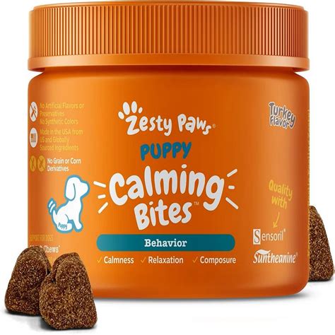 Zesty Paws Puppy Calming Bites Turkey Flavored Chews For Puppies 90 C