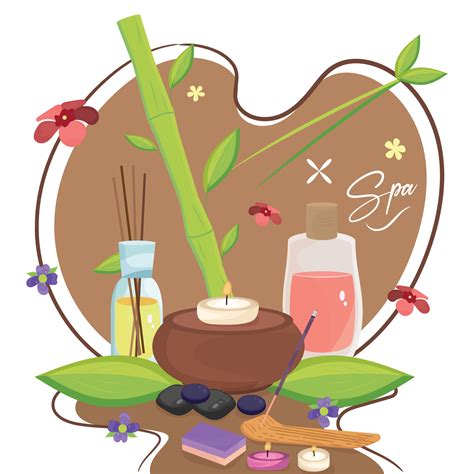 Natural Products For Massage Spa Concept Vector 7357454 Vector Art At