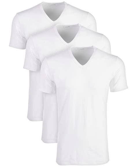 Calvin Klein Mens Cotton Stretch V Neck Undershirts 3 Pack Macys