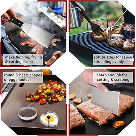 HaSteeL 9 Piece Griddle Accessories Metal Spatula Stainless Steel