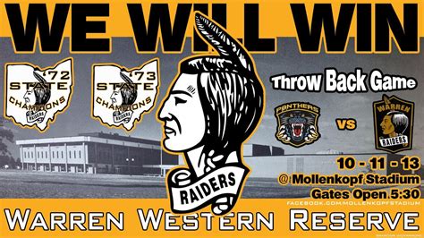 Warren Western Reserve Raiders Throw Back Game Welcome To Mollenkopf