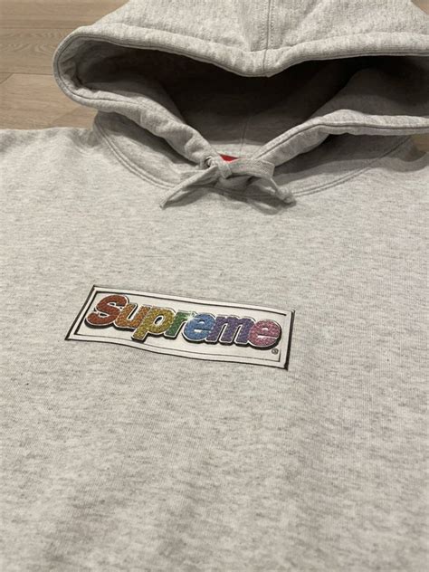 Yahooオークション Supreme Bling Box Logo Hooded Sweatshirt Ash