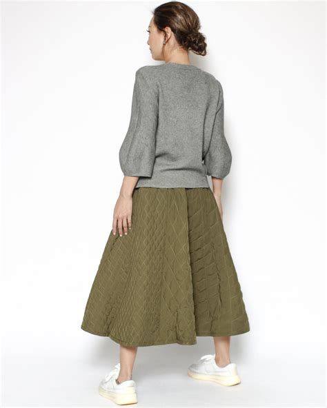 green quilted flare skirt *pre-order* – STYLEGAL