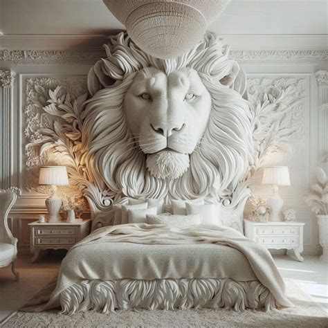 White Lion Head Bedroom Decor A Guide To Chic Elegance