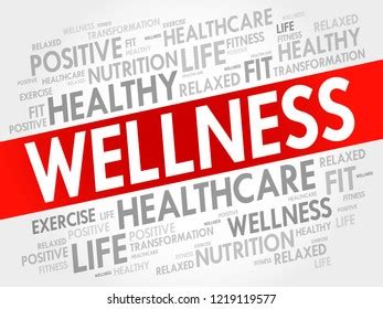 Wellness Word Cloud Fitness Sport Health Stock Illustration