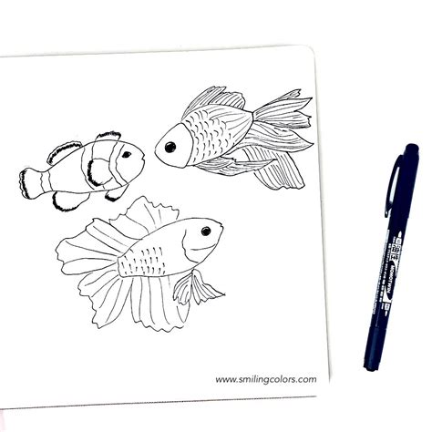 Fish Drawing Tutorial: Easy Step by Step Video - Smiling Colors