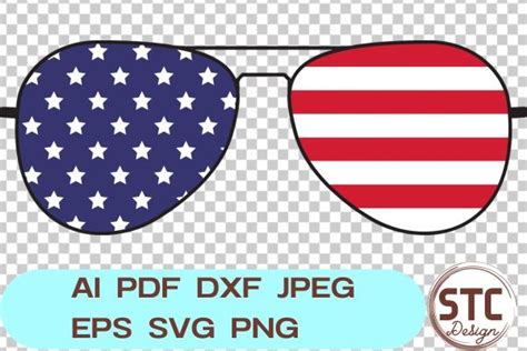 4th Of July USA Flag Sunglasses SVG Graphic By Num STC Creative Fabrica