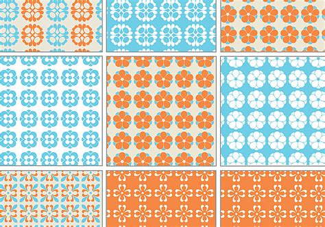 Blue and Orange Retro Patterns for Photoshop - Free Photoshop Brushes ...