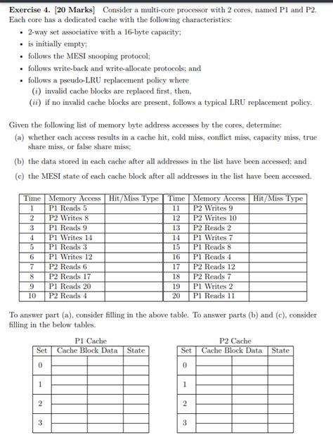 Solved Exercise Marks Consider A Multi Core Chegg