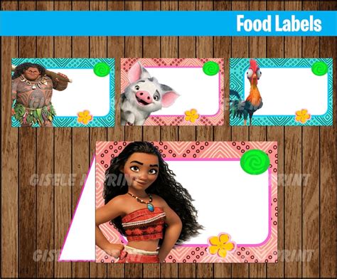 Moana Food Labels Printable Moana Food Tent Cards Moana Etsy Hong Kong