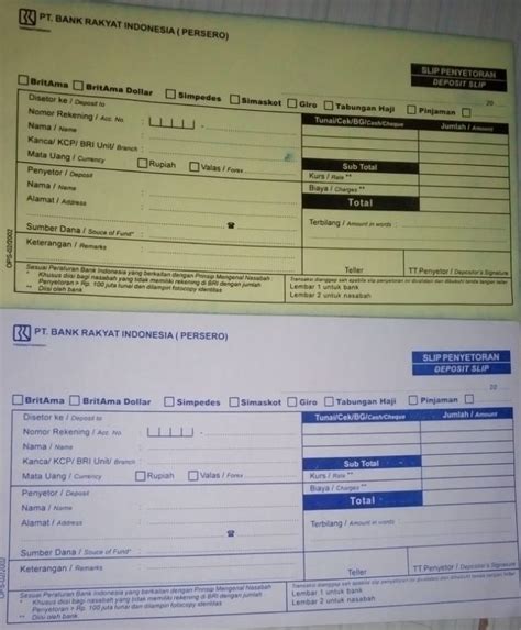 contoh slip penarikan bank jateng  contoh slip setoran bank mandiri