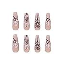 Amazon BABALAL Long Press On Nails Matte Nude Glue On Nails