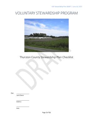 Fillable Online Vsp Stewardship Plan Draft Thurston County Fax Email