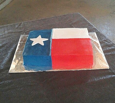 A Cake That Is Shaped Like The Flag Of Texas