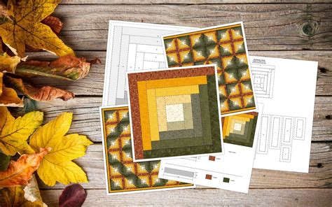 Digital Pdfclassic Log Cabin Quilt Block Patternmodern Etsy