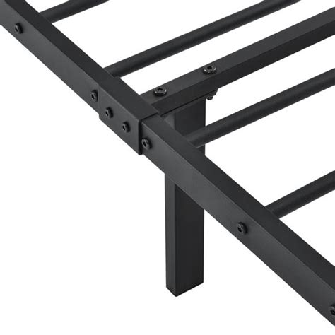 Metalen Bedframe Antonio Incl Bedbodem 90x200 Cm Zwart Staal