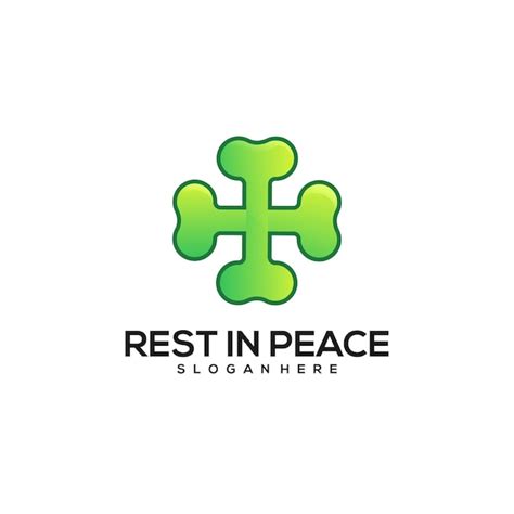 Premium Vector | Rest in peace logo colorful gradient